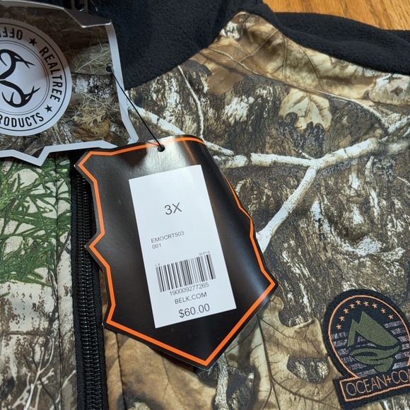 Realtree Ocean & Coast Camo Vest Men's 3X Weather Edge Fleece Hunting NWT - Picture 4 of 7